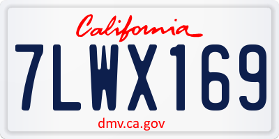 CA license plate 7LWX169
