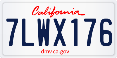 CA license plate 7LWX176