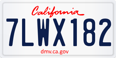 CA license plate 7LWX182