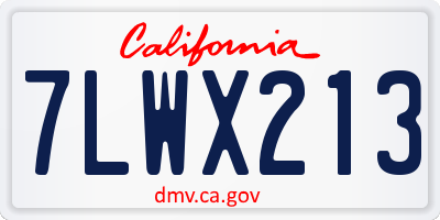 CA license plate 7LWX213