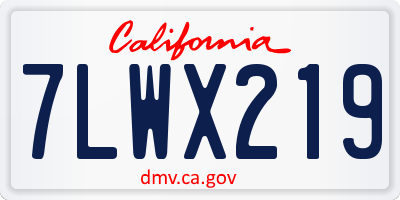CA license plate 7LWX219