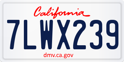 CA license plate 7LWX239