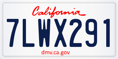 CA license plate 7LWX291