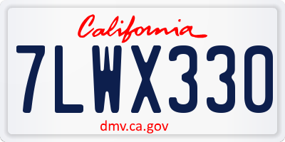 CA license plate 7LWX330