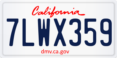 CA license plate 7LWX359