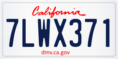 CA license plate 7LWX371