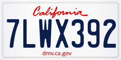 CA license plate 7LWX392