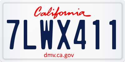 CA license plate 7LWX411