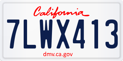CA license plate 7LWX413
