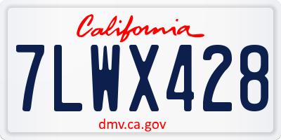 CA license plate 7LWX428
