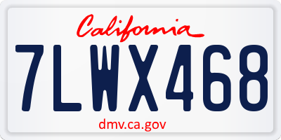 CA license plate 7LWX468
