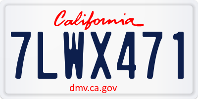 CA license plate 7LWX471