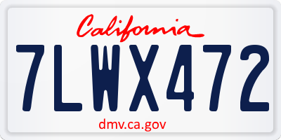 CA license plate 7LWX472