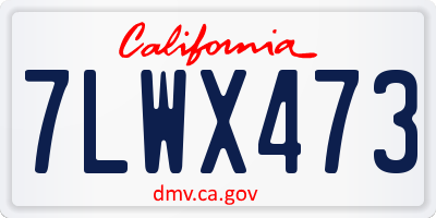 CA license plate 7LWX473