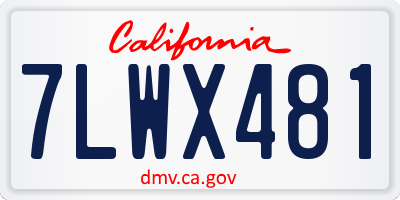CA license plate 7LWX481