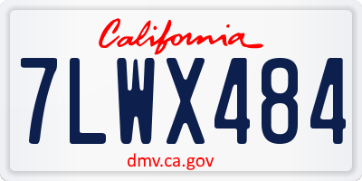 CA license plate 7LWX484