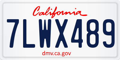 CA license plate 7LWX489