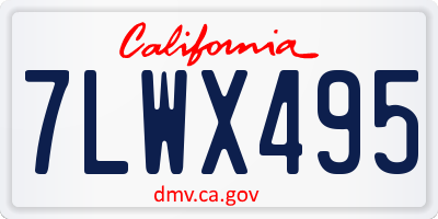 CA license plate 7LWX495