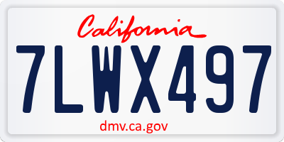 CA license plate 7LWX497