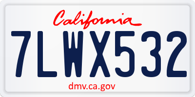 CA license plate 7LWX532
