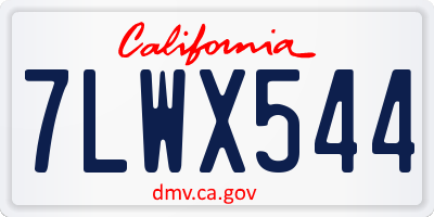 CA license plate 7LWX544
