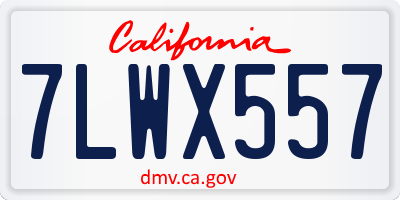 CA license plate 7LWX557