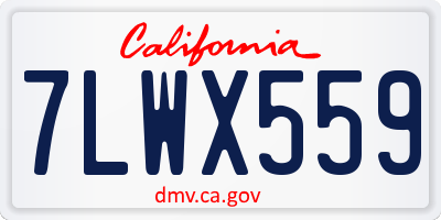 CA license plate 7LWX559