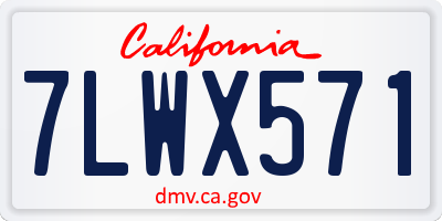 CA license plate 7LWX571