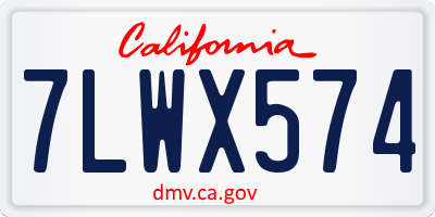 CA license plate 7LWX574