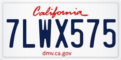 CA license plate 7LWX575
