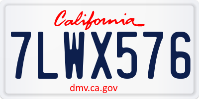 CA license plate 7LWX576