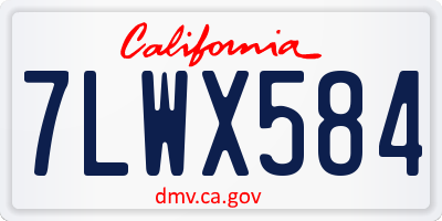 CA license plate 7LWX584