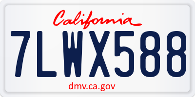 CA license plate 7LWX588
