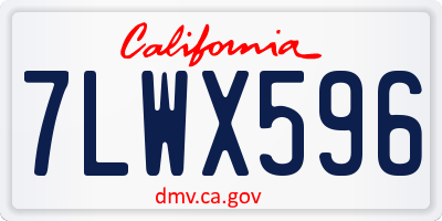CA license plate 7LWX596