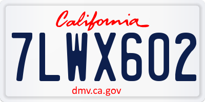CA license plate 7LWX602