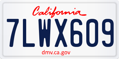 CA license plate 7LWX609