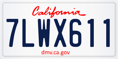 CA license plate 7LWX611