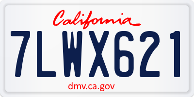 CA license plate 7LWX621