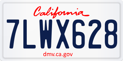 CA license plate 7LWX628