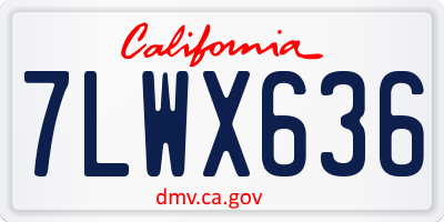CA license plate 7LWX636