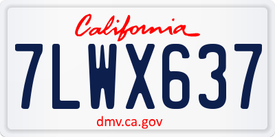 CA license plate 7LWX637