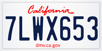 CA license plate 7LWX653