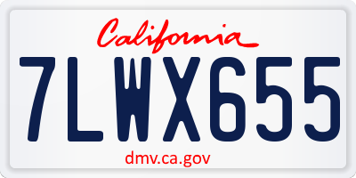 CA license plate 7LWX655