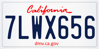 CA license plate 7LWX656
