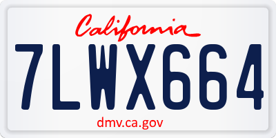 CA license plate 7LWX664