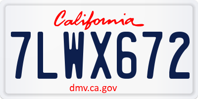 CA license plate 7LWX672