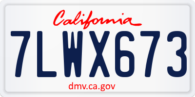CA license plate 7LWX673