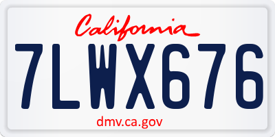 CA license plate 7LWX676
