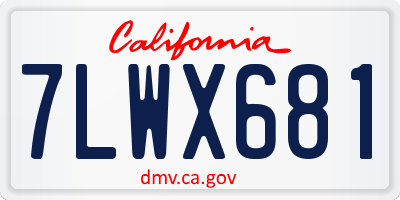 CA license plate 7LWX681