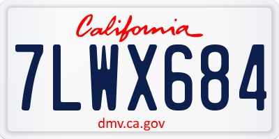 CA license plate 7LWX684